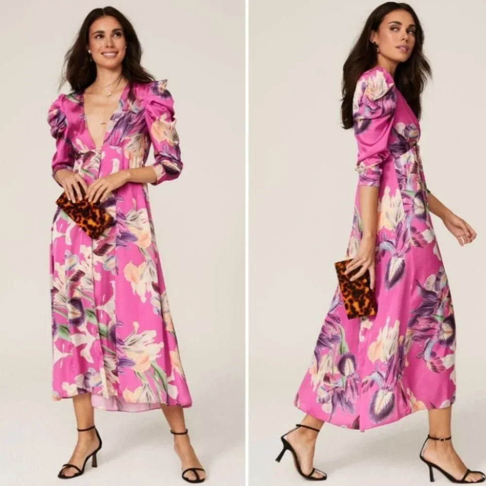 NWT! PatBo Pink Floral Dress Size 4 - Picture 8 of 13